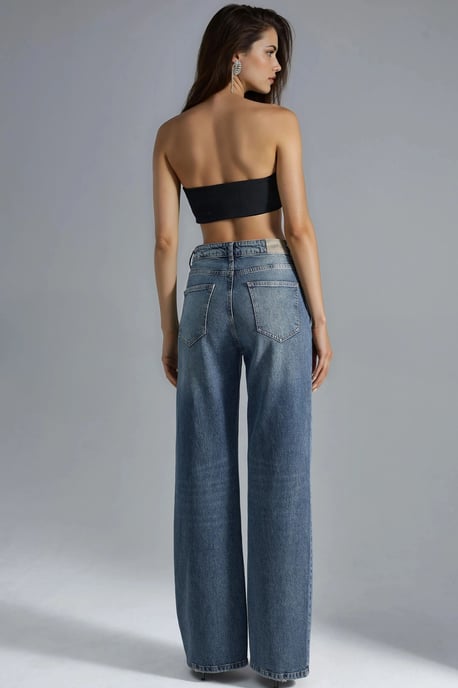 SQUALO hohe-taillierte weite Jeans - Image 4