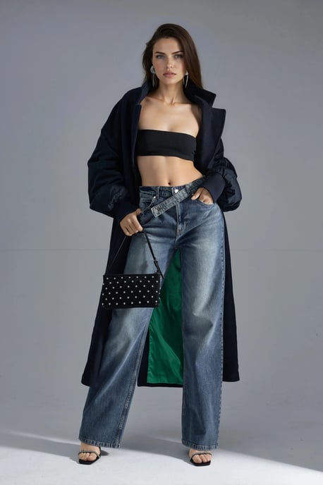 SQUALO hohe-taillierte weite Jeans - Image 6