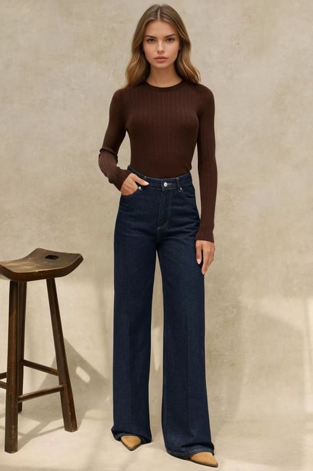 Weite Denim Jeans mit rohem Saum - Image 2