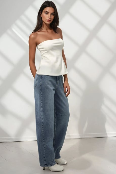 Weite Beinseiten Baggy-Jeans - Image 2
