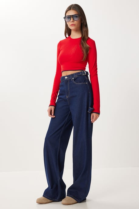 Hoch geschnittene Baggy-Fit weit geschnittene Jeans - Image 2