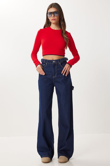 Hoch geschnittene Baggy-Fit weit geschnittene Jeans - Image 3