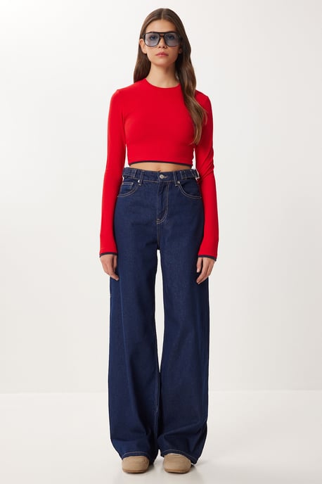 Hoch geschnittene Baggy-Fit weit geschnittene Jeans - Image 4