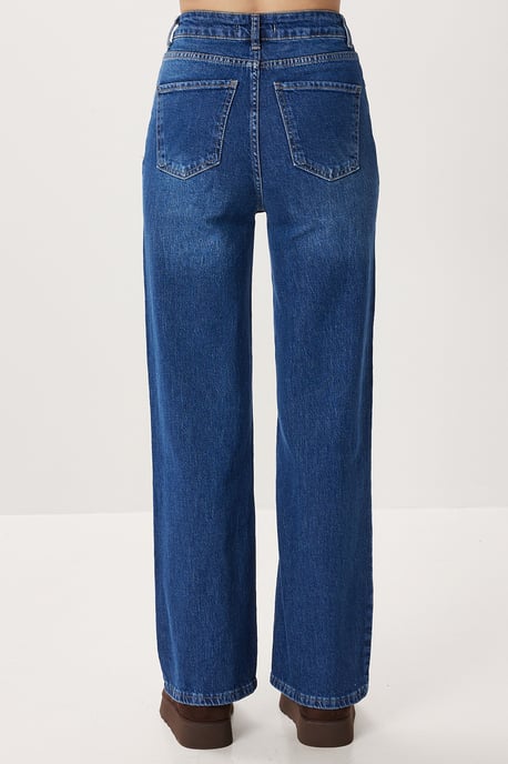 Hochtaillierte Weite Denim Jeans - Image 6