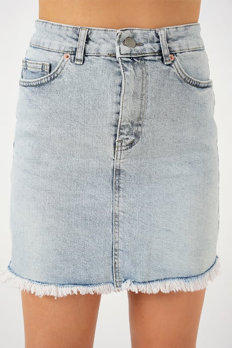 Slim Fit Mini-Denimrock mit Knöpfen - Image 5