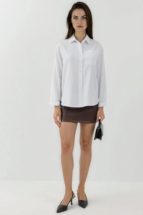 Taille-hoch Minirock aus Kunstleder - Image 4