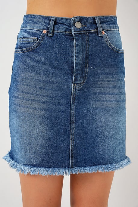 Slim Fit Mini-Denimrock mit Knöpfen - Image 5