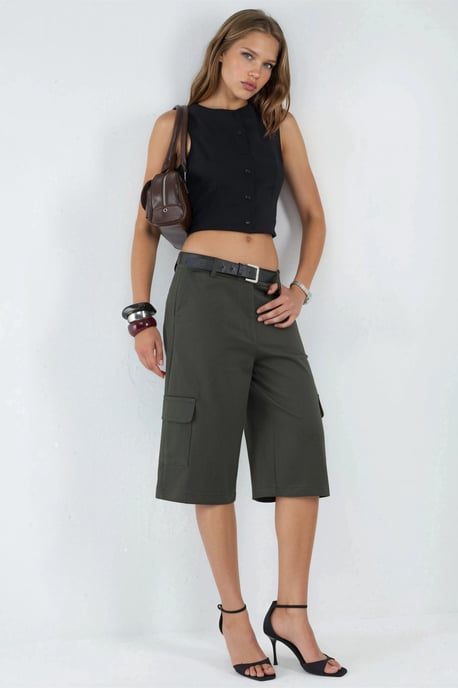 Tiefe Taille Cargo Shorts (Ohne Gürtel) - Image 4