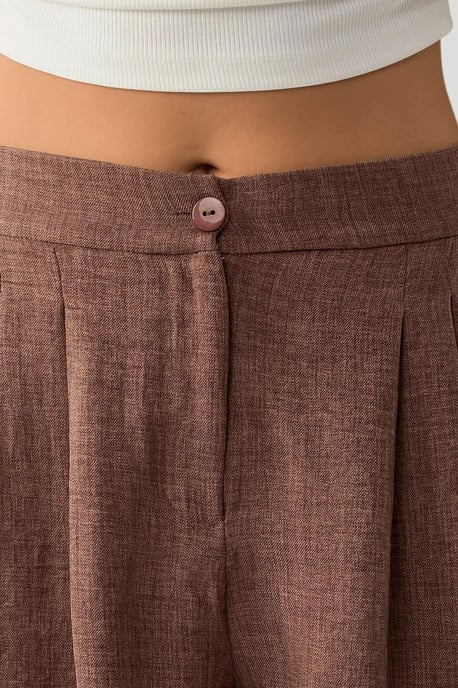 Hochtaillierte Falten-Lyocell-Shorts mit weichem Touch - Image 3