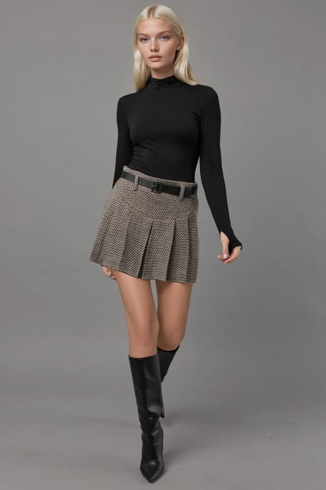 Hoch taillierte, gefältelte Mini-Shorts - Image 4