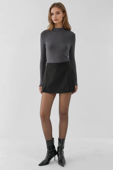 Hochtaillierte Mini-Shorts mit doppelten Schlitzen - Image 5