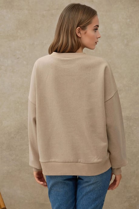 Übergroßer Rundhals-Basic-Sweatshirt - Image 3