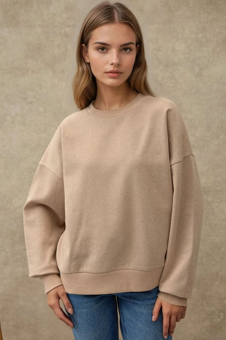 Übergroßer Rundhals-Basic-Sweatshirt - Image 6