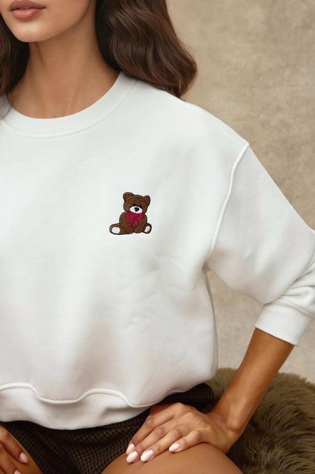 Gesticktes, lässig geschnittenes Baumwoll-Sweatshirt - Image 1