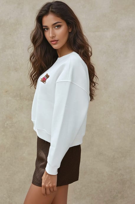 Gesticktes, lässig geschnittenes Baumwoll-Sweatshirt - Image 6