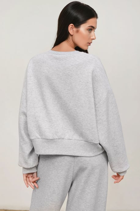Lässiger Schnitt Crewneck Strickpullover mit erhabenem Muster - Image 3