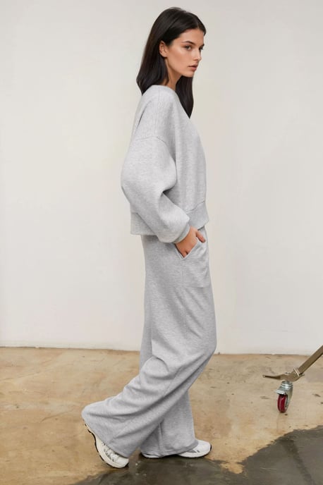 Lässiger Schnitt Crewneck Strickpullover mit erhabenem Muster - Image 6