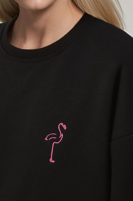 Gemütlicher Sweatshirt mit Tiermuster und gesticktem Rundhalsausschnitt - Image 4