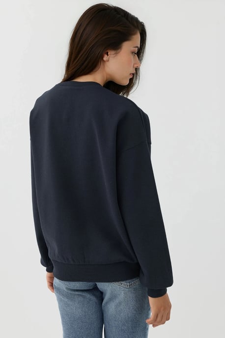 Bedruckter Rundhalsausschnitt Langarm-Erhebung Sweatshirt - Image 3