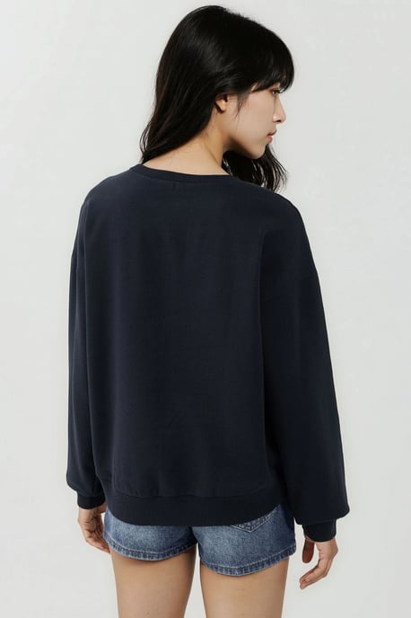 Bedruckter Crew-Neck Relaxed Fit Erhöhtes Sweatshirt - Image 2
