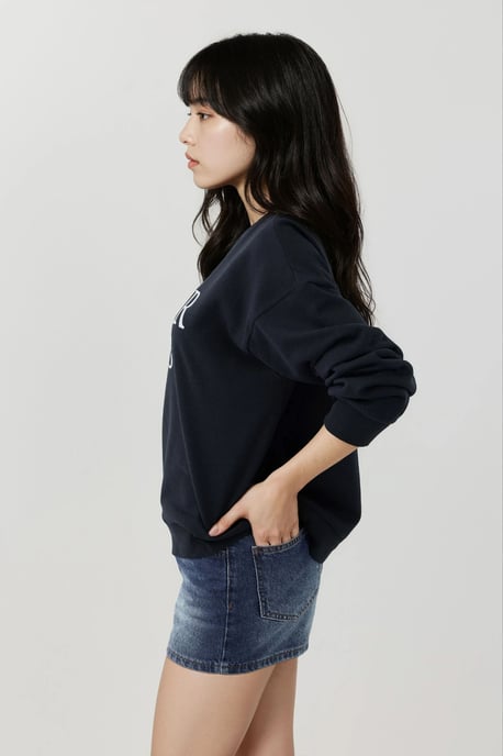 Bedruckter Crew-Neck Relaxed Fit Erhöhtes Sweatshirt - Image 3