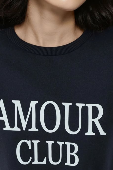 Bedruckter Crew-Neck Relaxed Fit Erhöhtes Sweatshirt - Image 4