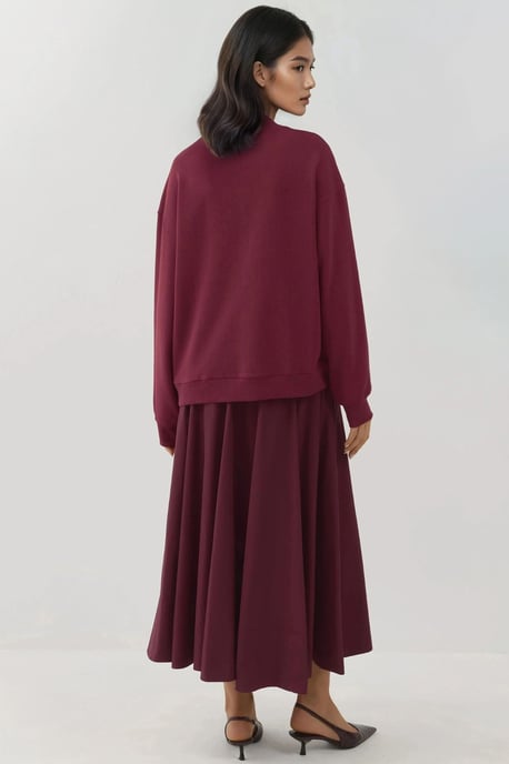 Bedruckter Crew-Neck Relaxed Fit Erhöhtes Sweatshirt - Image 3