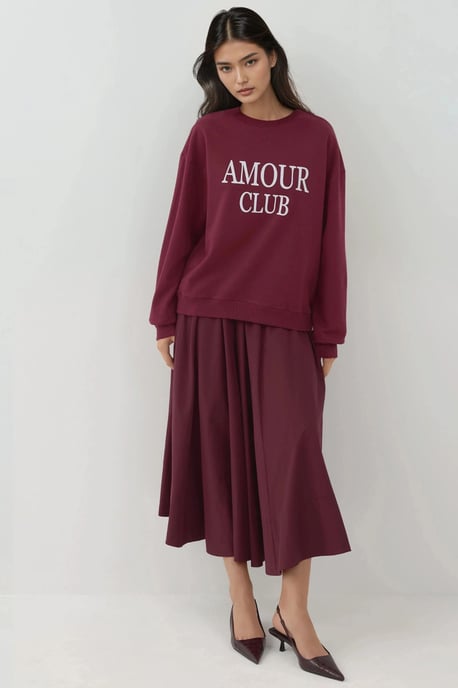 Bedruckter Crew-Neck Relaxed Fit Erhöhtes Sweatshirt - Image 4