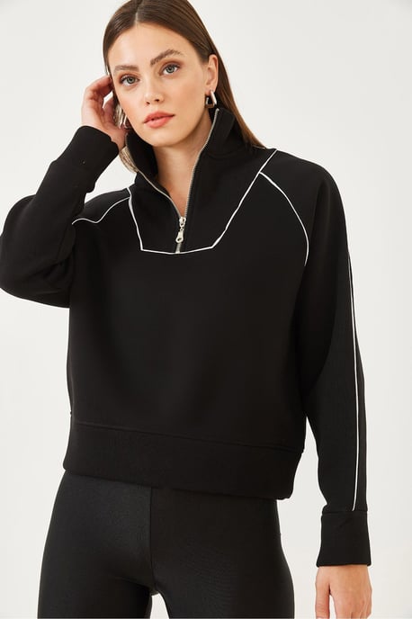 Kapuzensweatshirt in Übergröße mit Pompom und verkürztem Schnitt - Image 2