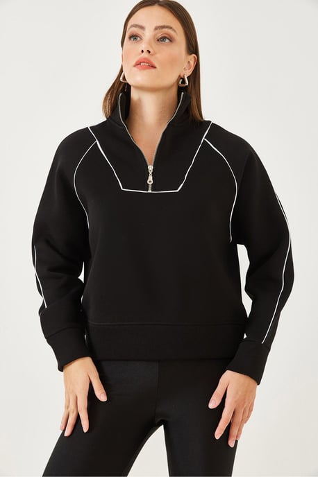 Kapuzensweatshirt in Übergröße mit Pompom und verkürztem Schnitt - Image 3