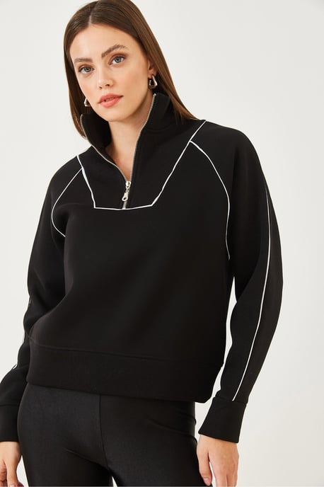 Kapuzensweatshirt in Übergröße mit Pompom und verkürztem Schnitt - Image 4