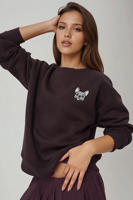 Komfort Sweatshirt mit Tiermotiv, bestickt, mit erhöhtem Rundhalsausschnitt - Image 3