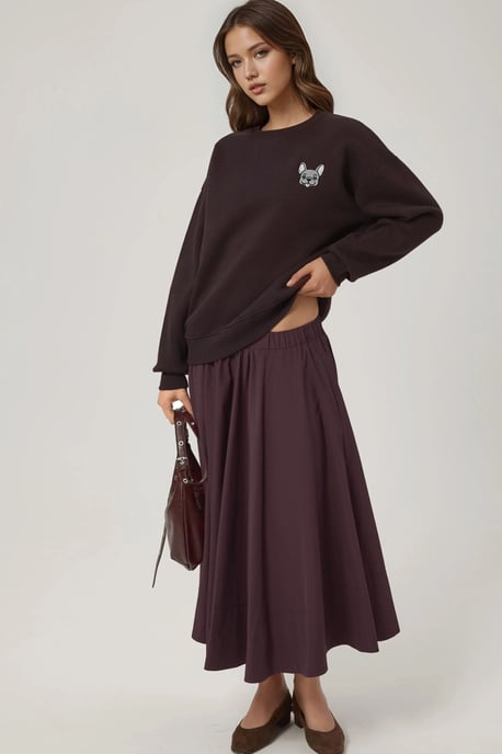 Komfort Sweatshirt mit Tiermotiv, bestickt, mit erhöhtem Rundhalsausschnitt - Image 5