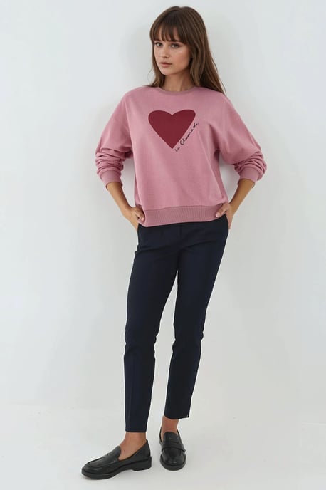 Bedruckter Rundhals-Sweatshirt mit erhabenem Design - Image 4
