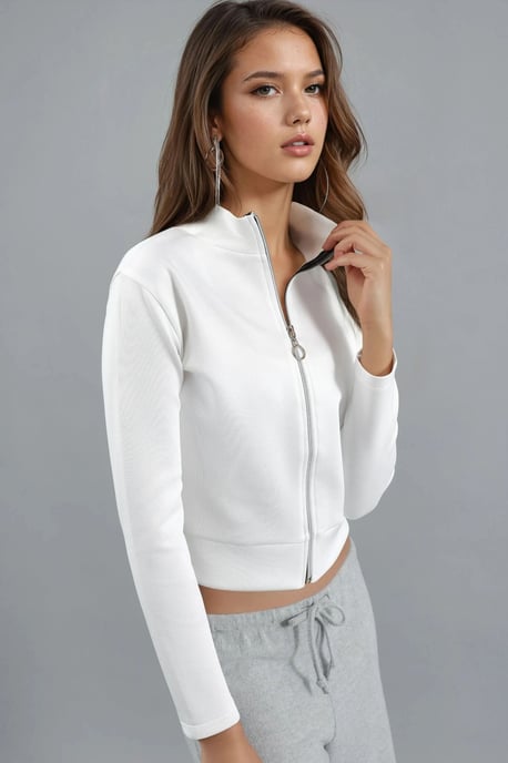 Reißverschluss Slim Fit Strick Sweatshirt - Image 2