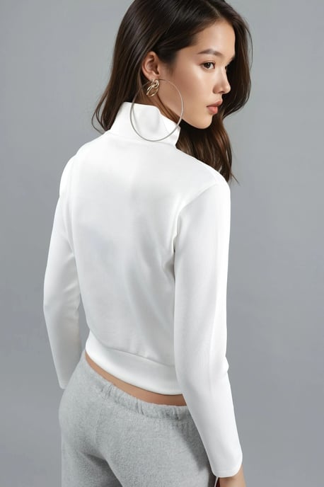 Reißverschluss Slim Fit Strick Sweatshirt - Image 3
