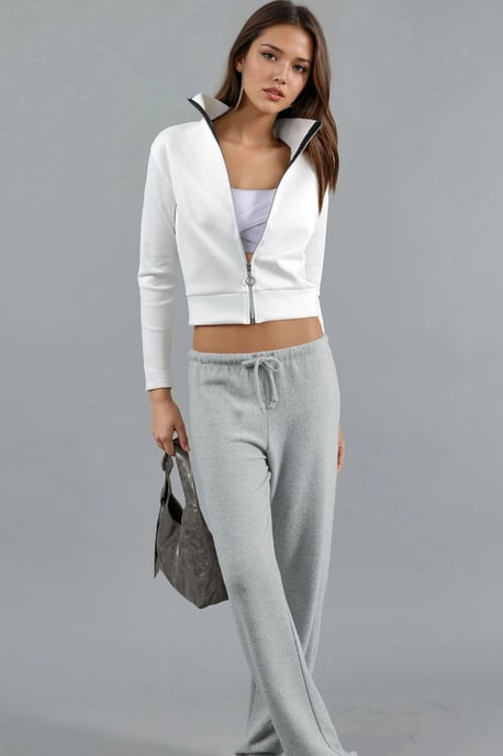 Reißverschluss Slim Fit Strick Sweatshirt - Image 4