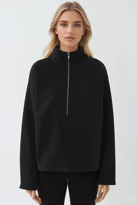 Lässiger Schnitt Langarm Reißverschluss Sweatshirt - Image 6