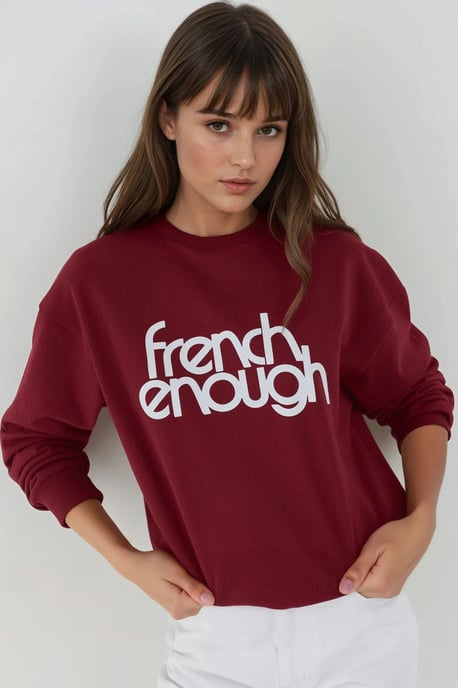 Bedruckter Rundhalsausschnitt Langarm Erhöhter Sweatshirt - Image 1