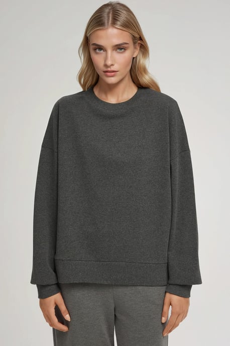 Übergroßer Rundhals-Basic-Sweatshirt - Image 5