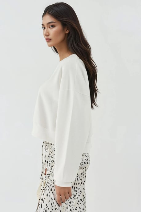 Bestickter Rundhals-Sweatshirt aus Baumwolle - Image 3