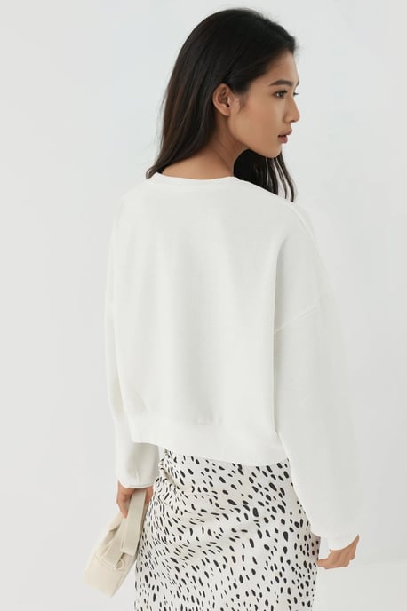 Bestickter Rundhals-Sweatshirt aus Baumwolle - Image 4