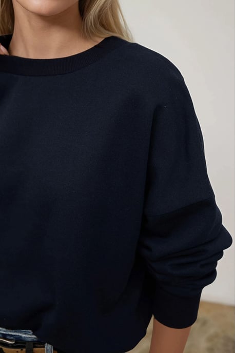 Übergrößiges Rundhals-Basic-Sweatshirt - Image 3