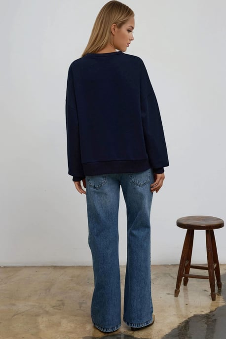 Übergrößiges Rundhals-Basic-Sweatshirt - Image 6