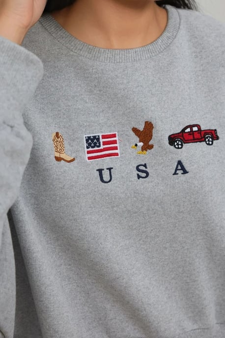 Besticktes Rundhals-Cotton Sweatshirt - Image 3