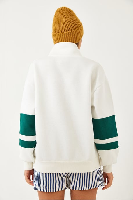 Sweatshirt mit Zip-Kragen und Pompon - Image 2