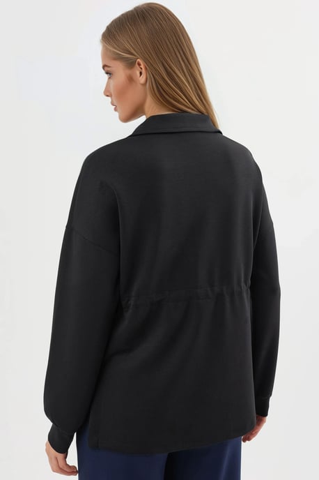 Reißverschlusskragen Sweatshirt mit verstellbarem Bund - Image 3