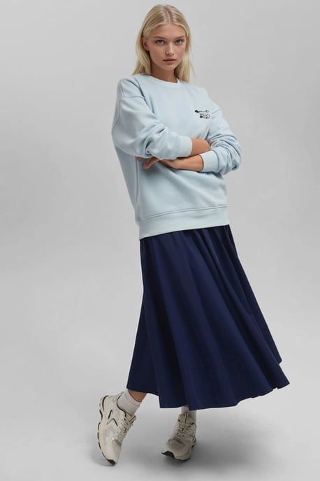 Komfort Sweatshirt mit gesticktem Tiermuster und erhöhtem Rundhalsausschnitt - Image 3