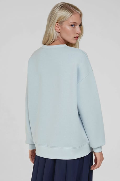 Komfort Sweatshirt mit gesticktem Tiermuster und erhöhtem Rundhalsausschnitt - Image 4