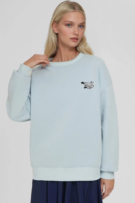 Komfort Sweatshirt mit gesticktem Tiermuster und erhöhtem Rundhalsausschnitt - Image 6
